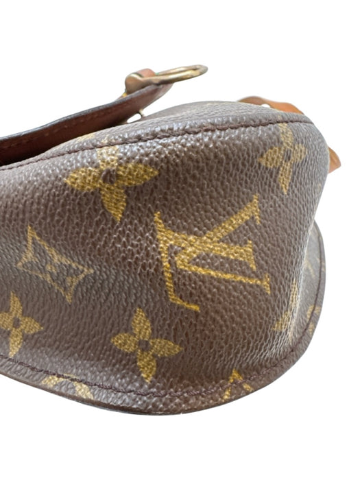 Louis Vuitton Brown & Tan Coated Canvas Brass Hardware Monogram Crossbody Bag Brown & Tan / Small