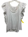Boden Size 12 White Cotton Blend Ruffle Cap Sleeve U Neck Top White / 12