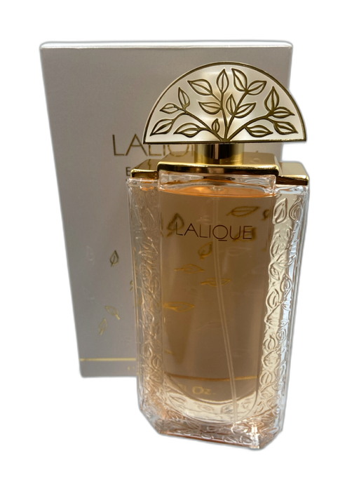 Lalique Gold & White Glass Frosted Leaves 3.3 FL oz. Full Perfume Gold & White