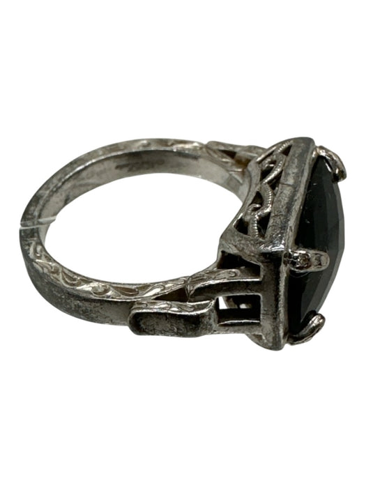 Neil Lane Silver & Black 925 Faceted Onyx Ornate Ring Silver & Black