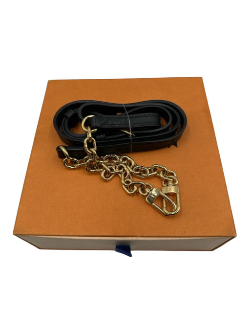 Louis Vuitton Black & Gold Leather Chain Adjustable Tab Crossbody Strap strap Black & Gold
