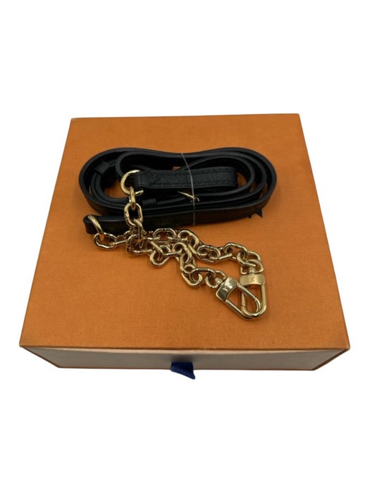 Louis Vuitton Black & Gold Leather Chain Adjustable Tab Crossbody Strap strap Black & Gold
