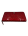 Chanel Red Patent Leather Zip Close Camellia Interlocking CC Wallets Red