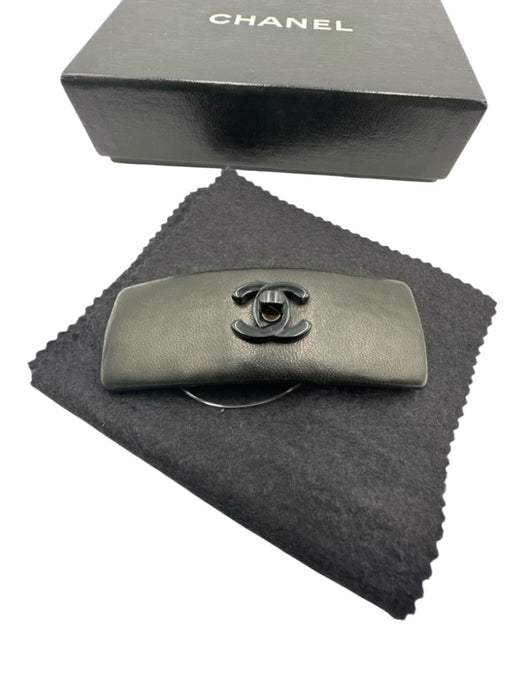 Chanel Black & Gold Lamb leather Interlocking CC Baby Hair Accessories/Tools Black & Gold