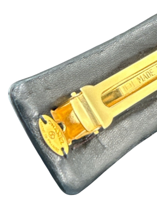 Chanel Black & Gold Lamb leather Interlocking CC Baby Hair Accessories/Tools Black & Gold