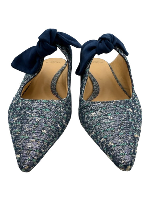Alexandre Birman Shoe Size 40 Blue, White, Teal Leather & Textile Tweed Flats Blue, White, Teal / 40