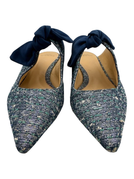 Alexandre Birman Shoe Size 40 Blue, White, Teal Leather & Textile Tweed Flats Blue, White, Teal / 40