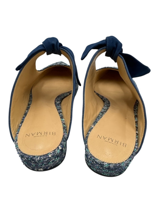 Alexandre Birman Shoe Size 40 Blue, White, Teal Leather & Textile Tweed Flats Blue, White, Teal / 40
