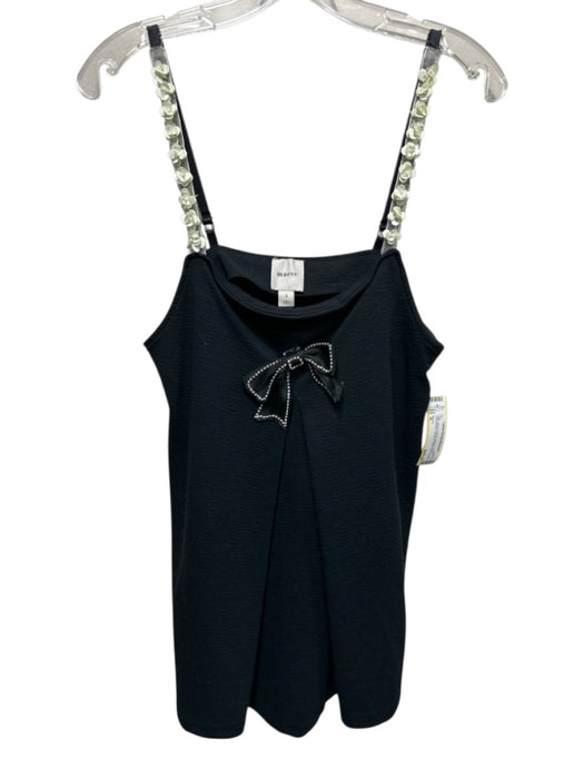 Maeve Size S Black & White Viscose Blend Embellished Spaghetti Strap Tank Top Black & White / S