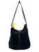 Hobo Black Leather Suede Gold Tone Hardware Zip Top Convertible Bag Black
