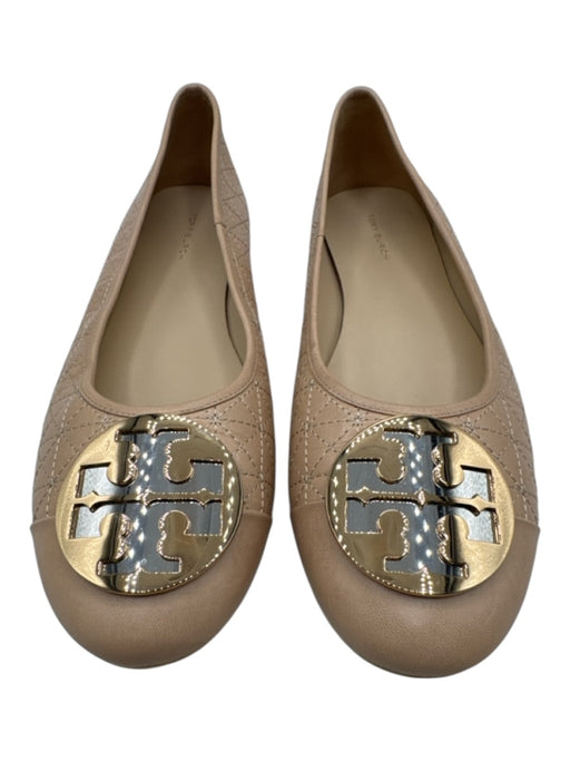 Tory Burch Shoe Size 9 Beige Leather Upper Embroidered Design Pump Flats Beige / 9