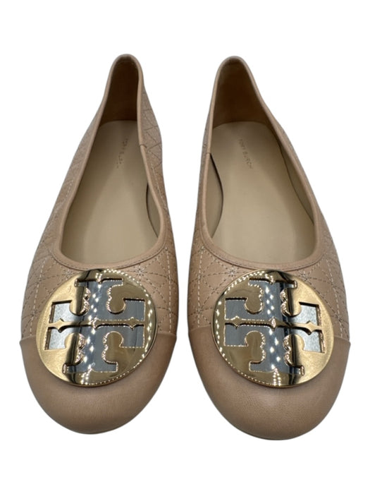 Tory Burch Shoe Size 9 Beige Leather Upper Embroidered Design Pump Flats Beige / 9