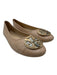 Tory Burch Shoe Size 9 Beige Leather Upper Embroidered Design Pump Flats Beige / 9