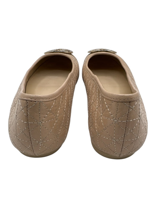 Tory Burch Shoe Size 9 Beige Leather Upper Embroidered Design Pump Flats Beige / 9