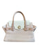 Michael Kors Cream & Blush Leather Front Flap Color Block Structured Bag Cream & Blush / L