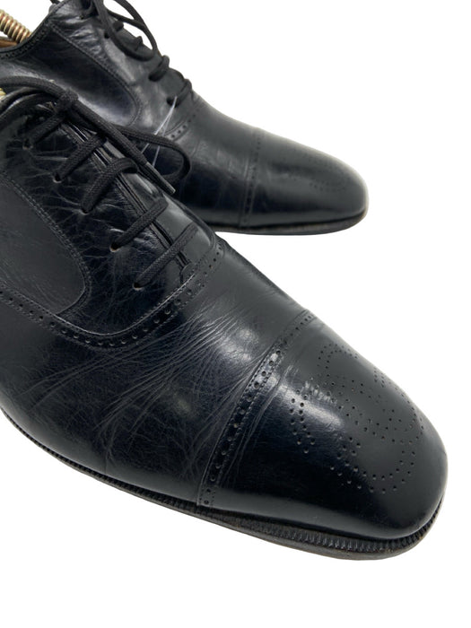 Gucci Shoe Size 44.5 Black Leather Solid Lace Up Brogue Men's Shoes