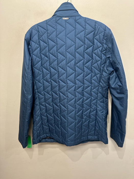 Boss Size 38 Blue Synthetic Quilted Snap Buttons Men's Jacket