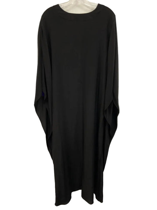 Ocean + Main Size XL Black Silk Batwing V Neck Midi Caftan Dress