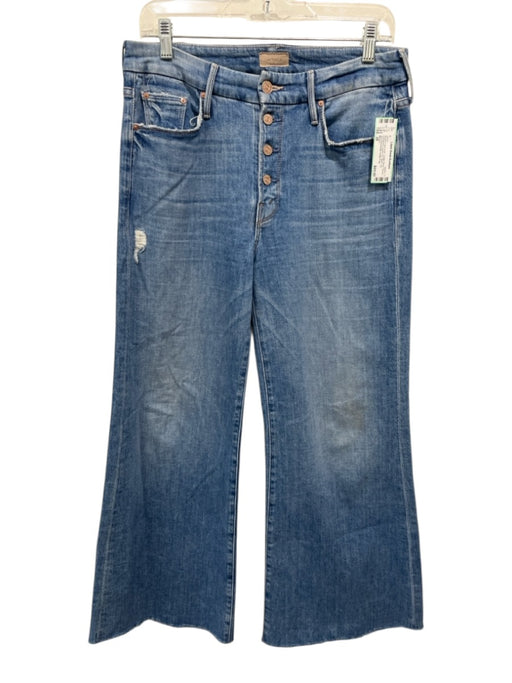 Mother Size 28 Medium light wash Cotton Blend Denim Distressed Button Fly Jeans Medium light wash / 28
