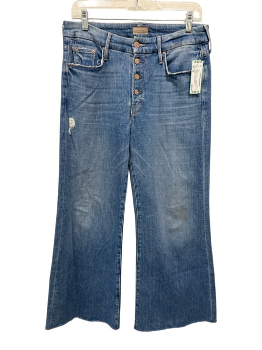 Mother Size 28 Medium light wash Cotton Blend Denim Distressed Button Fly Jeans Medium light wash / 28