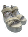 Chloe Shoe Size 36 White & Cream Suede Velcro Strap Blanket Stitch Sandals White & Cream / 36