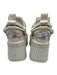 Chloe Shoe Size 36 White & Cream Suede Velcro Strap Blanket Stitch Sandals White & Cream / 36