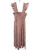 Hill House Size XS Pink & White Cotton Sleeveless Floral Print Midi Dress Pink & White / XS