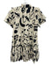 Hunter Bell Size S White & Black Cotton Tiered Short Sleeve All Over Print Dress White & Black / S