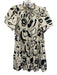 Hunter Bell Size S White & Black Cotton Tiered Short Sleeve All Over Print Dress White & Black / S