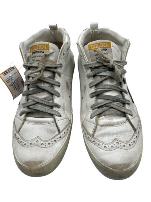 Golden Goose Shoe Size 37 White & Black Leather Lace Up High Top Star Shoes White & Black / 37