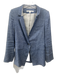 Veronica Beard Size 4 Chambray Linen Blend Heathered Flap Pocket Collar Jacket Chambray / 4