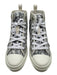 Dior Shoe Size 36 Gray & White Canvas High Top Logo Print Lace Up Sneakers Gray & White / 36