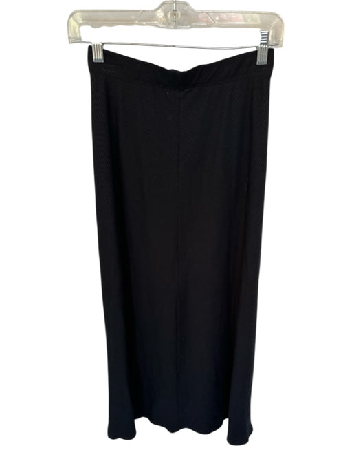 Reformation Size S Black Tencel Elastic Waist Ribbed Maxi Skirt Black / S