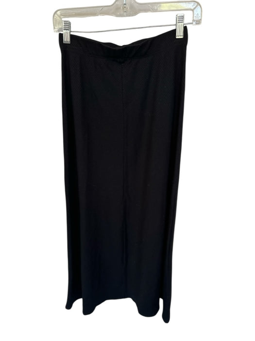 Reformation Size S Black Tencel Elastic Waist Ribbed Maxi Skirt Black / S