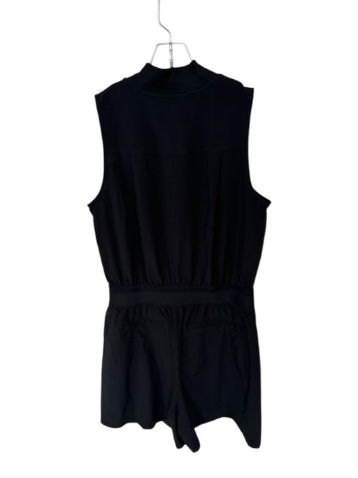Athleta Size 2T Black Polyester Blend Sleeveless Front Zip Athletic Romper Black / 2T