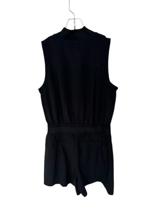 Athleta Size 2T Black Polyester Blend Sleeveless Front Zip Athletic Romper Black / 2T