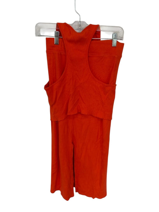FP Beach Size M Orange Cotton Elastic Waist Ribbed Maxi Sleeveless Skirt Set Orange / M