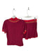 Free People Size L Red & Purple Viscose Blend Elastic Waist Striped Short Set Red & Purple / L