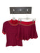 Free People Size L Red & Purple Viscose Blend Elastic Waist Striped Short Set Red & Purple / L