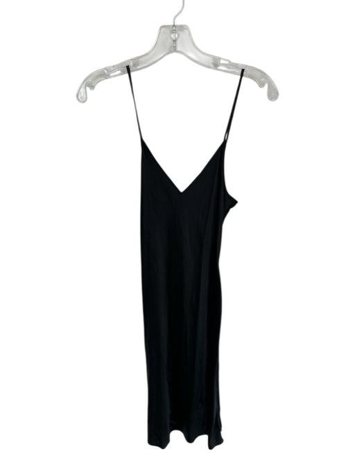 Quince Size S Black Silk Spaghetti Strap Slip dress Midi Dress Black / S