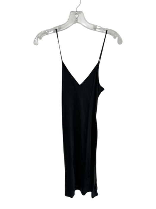 Quince Size S Black Silk Spaghetti Strap Slip dress Midi Dress Black / S