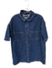 ASOS Design Size 10 Dark Blue Cotton Denim Snap Button Short Sleeve Mini Dress Dark Blue / 10