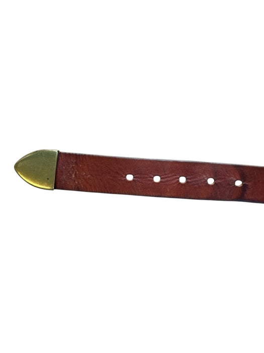 Burnt Brown Leather Gold hardware Belts Burnt Brown