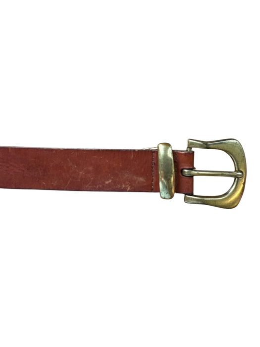 Burnt Brown Leather Gold hardware Belts Burnt Brown