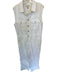 Madewell Size L White Cotton Blend Sleeveless Button Down Wide Leg Denim Jumper White / L