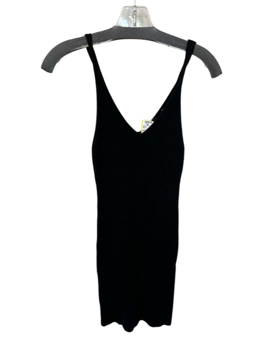 Reformation Size M Black Tencel Blend Sleeveless Ribbed Body Con Dress Black / M
