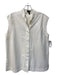 Escada Size 38 White Cotton Sleeveless Standing Collar Button Down Tunic Top White / 38