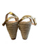 Loeffler Randall Shoe Size 6.5 Gold Fabric Espadrille Bow Detail Wedge Shoes Gold / 6.5