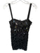 Zara Size M Black Polyester Sequins Fringe Side Zip Mini Dress Black / M