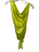 RNWY Size L Chartreuse Polyester Back Tie One Shoulder Satin Mini Dress Chartreuse / L